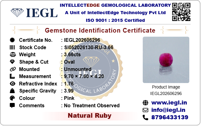 African Ruby - 3.66 Carat