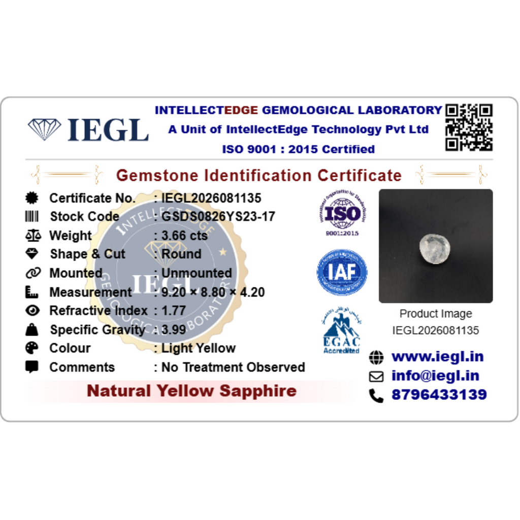 Yellow Sapphire - 3.66 Carat