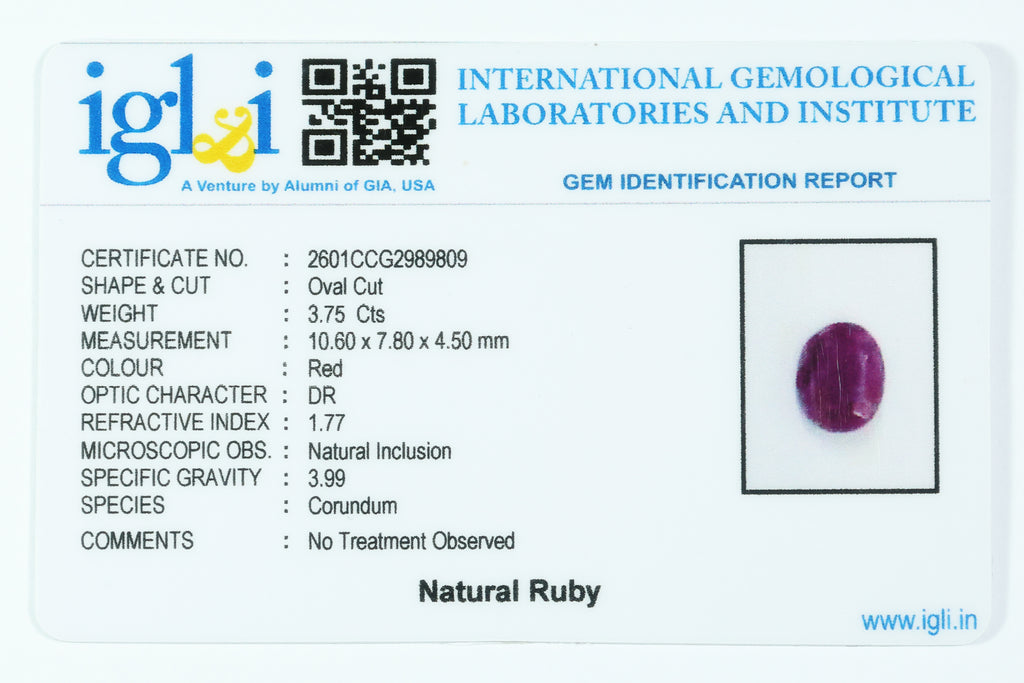 Indian Ruby 3.75 Carat