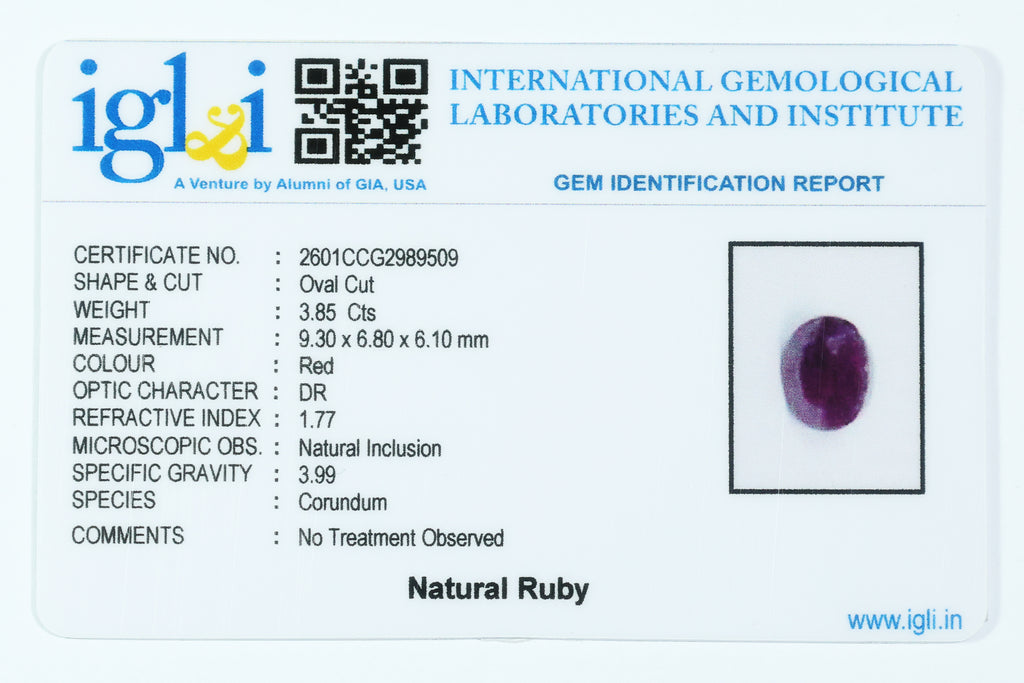 Indian Ruby 3.85 Carat