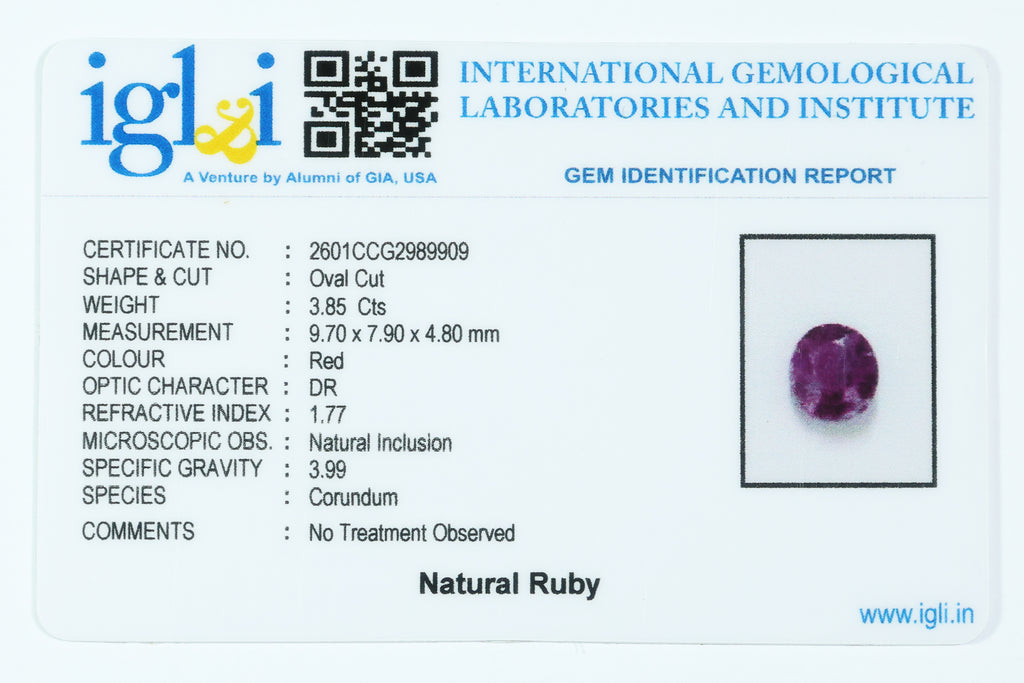 Indian Ruby 3.85 Carat