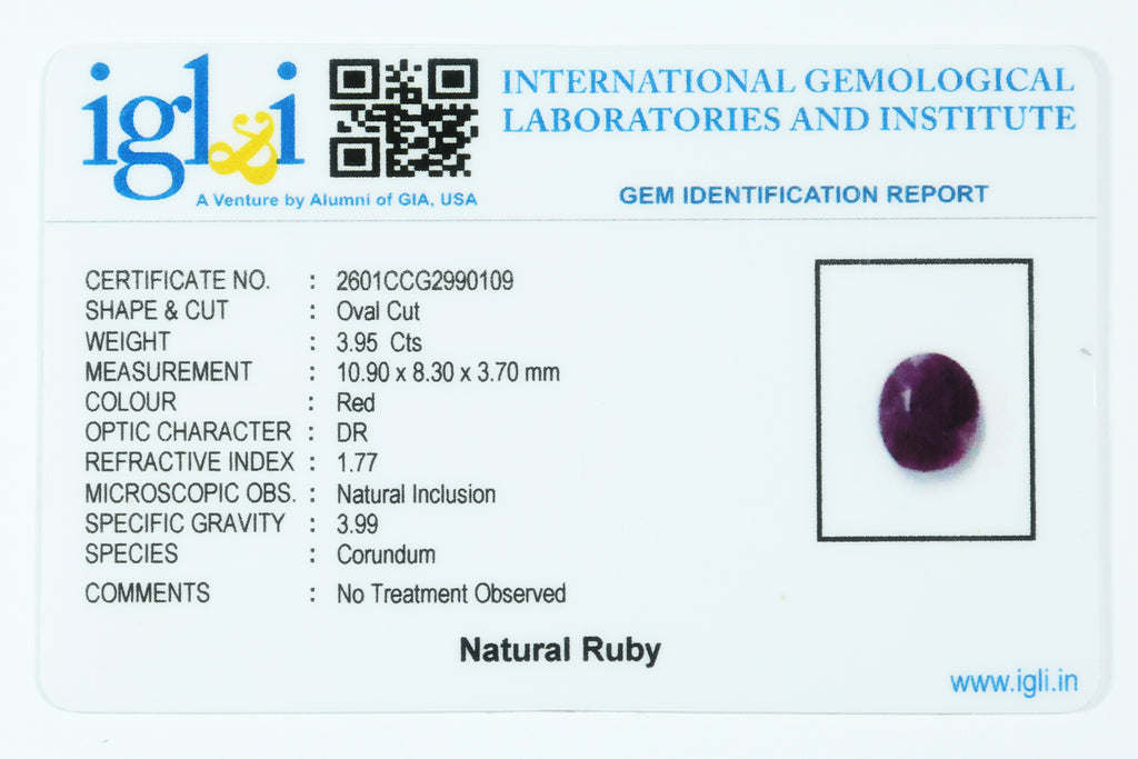 Indian Ruby 3.95 Carat