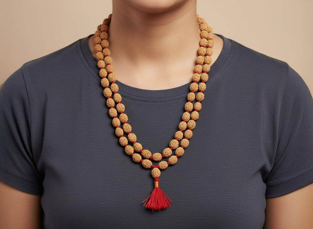 Teen Mukhi Rudraksha Mala (54 Beads)