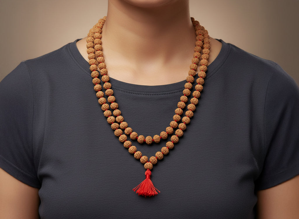 6 Mukhi Rudraksha Mala, 8mm (54 Beads)