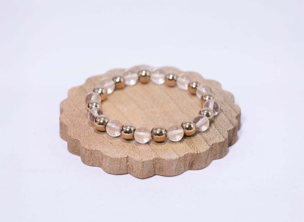 Raj Yog Bracelet (Golden Pyrites & Sphatik)