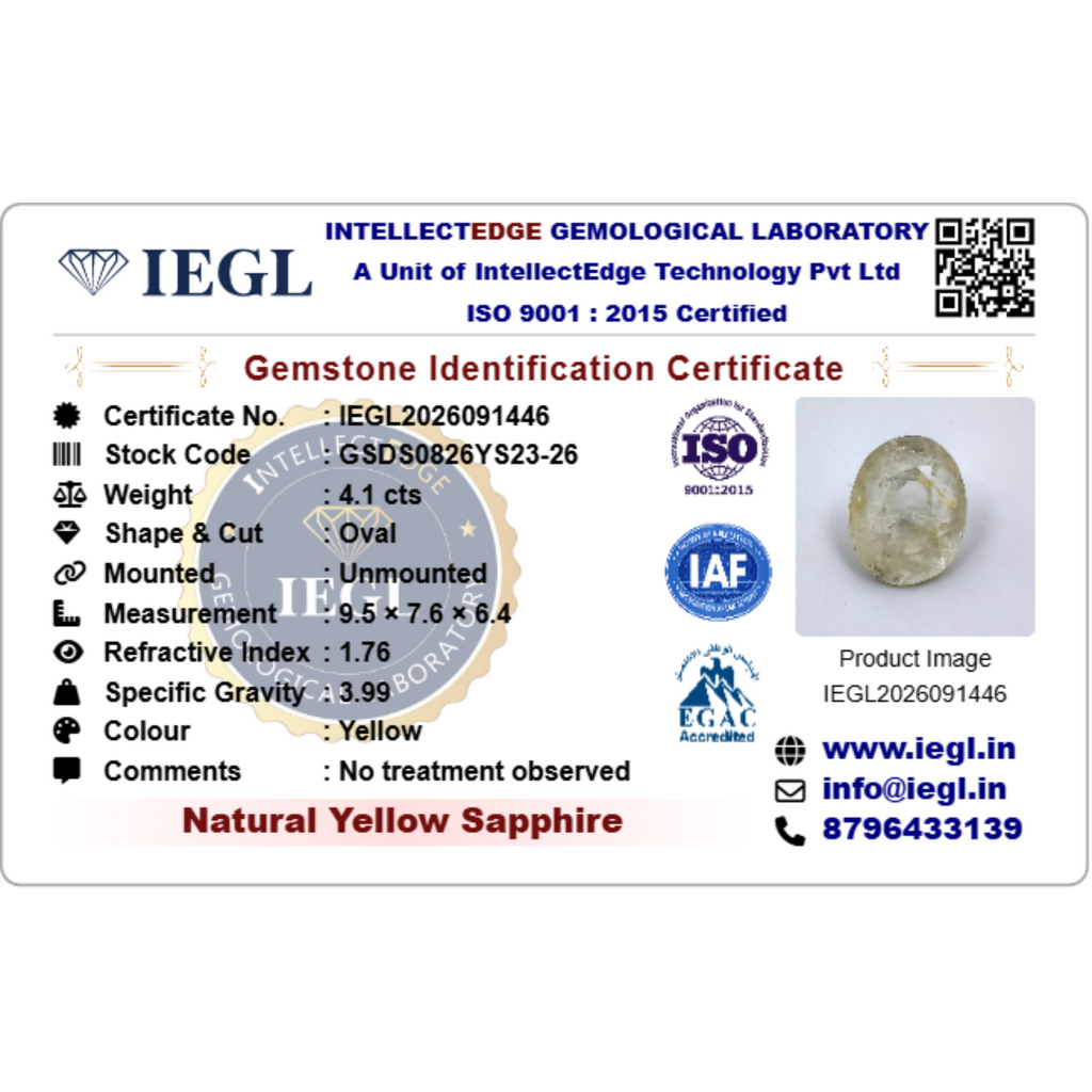 Yellow Sapphire - 4.10 Carat