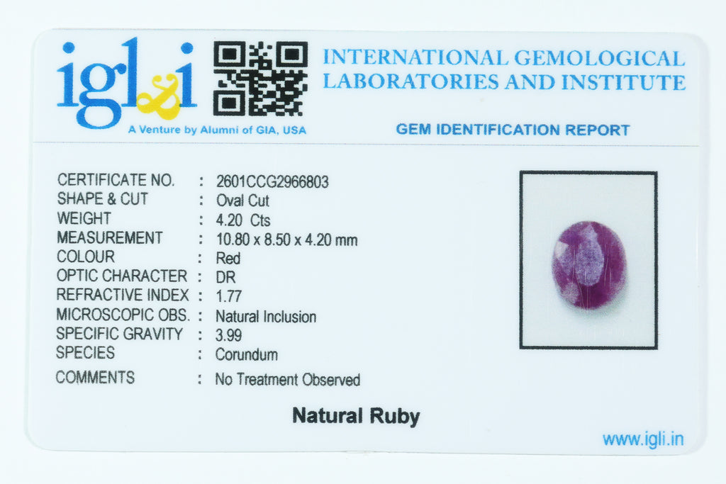 Indian Ruby 4.20 Carat