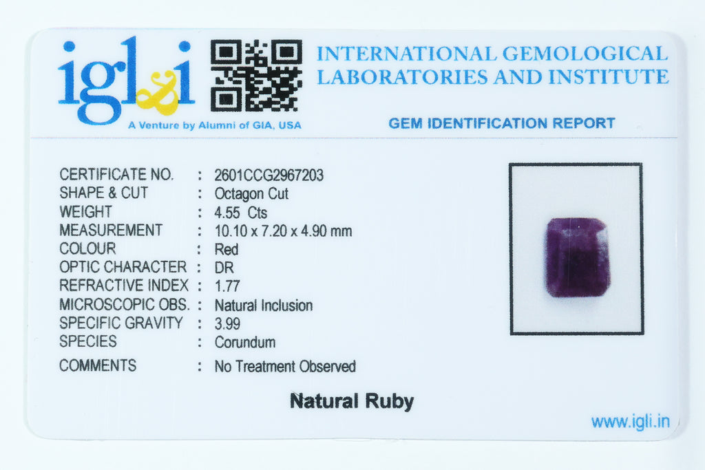 Indian Ruby 4.55 Carat