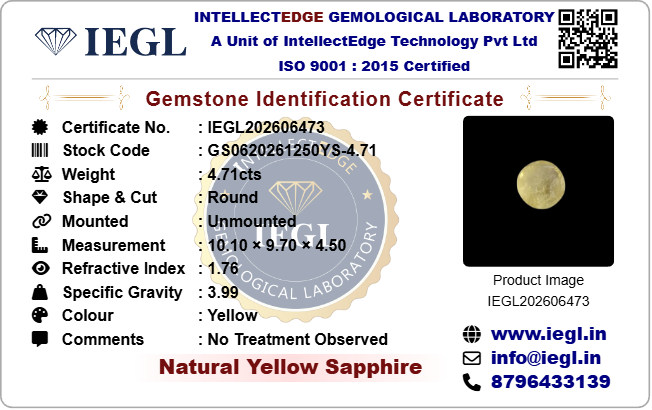 Yellow Sapphire (Ceylon) - 4.71 Carat