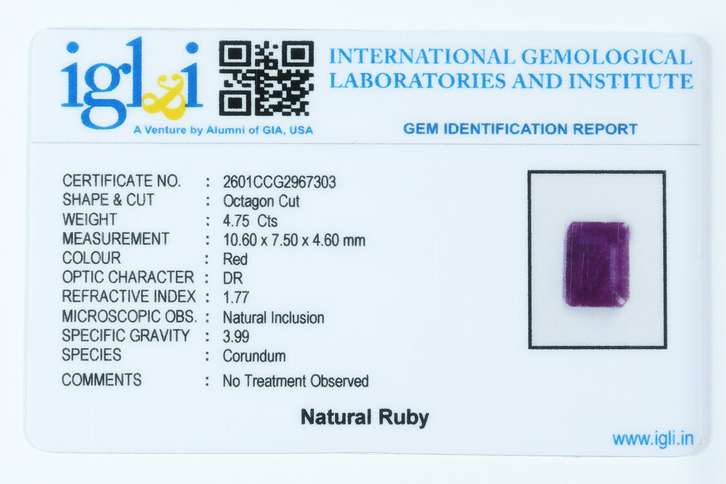 Indian Ruby 4.75 Carat
