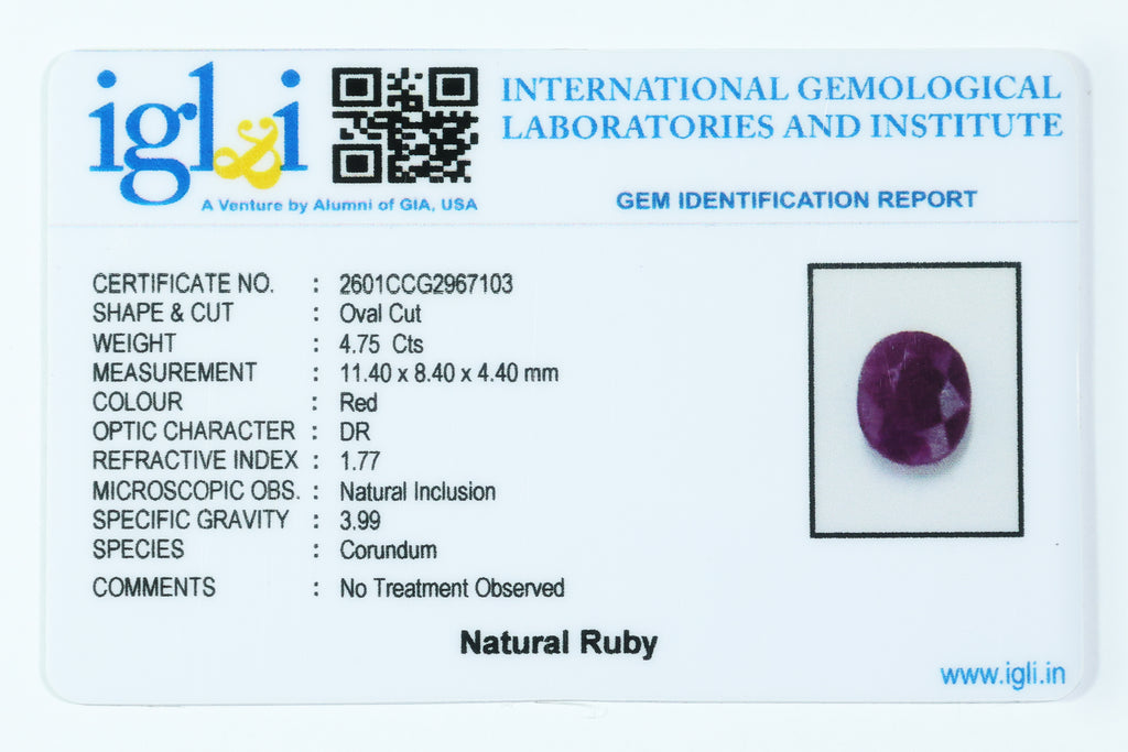 Indian Ruby 4.75 Carat