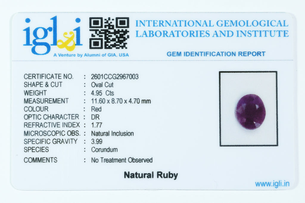 Indian Ruby 4.95 Carat