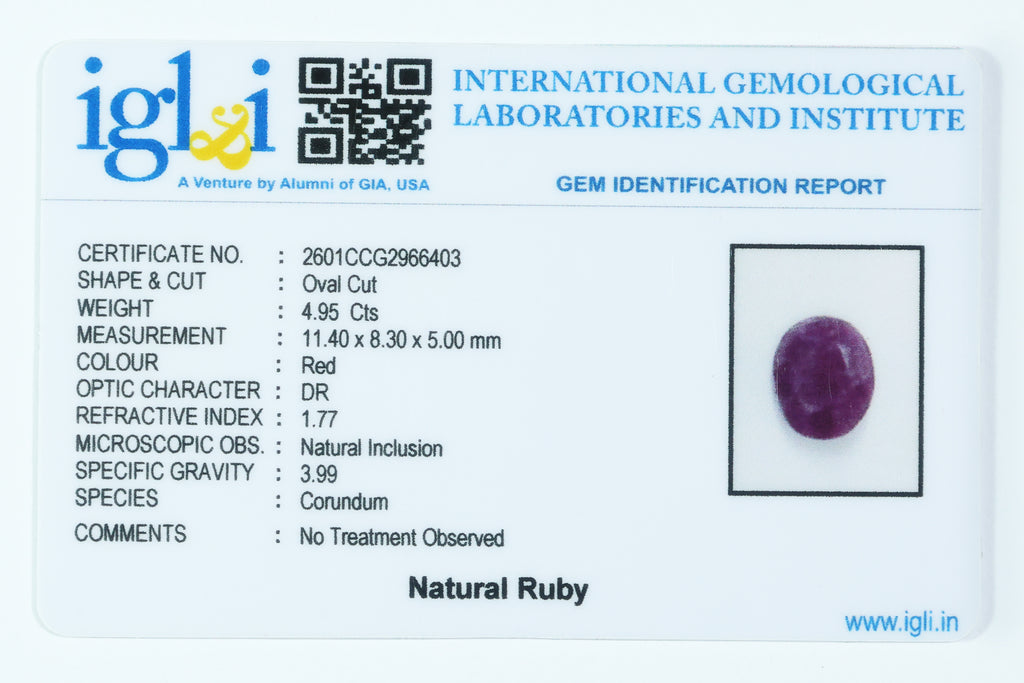 Indian Ruby 4.95 Carat