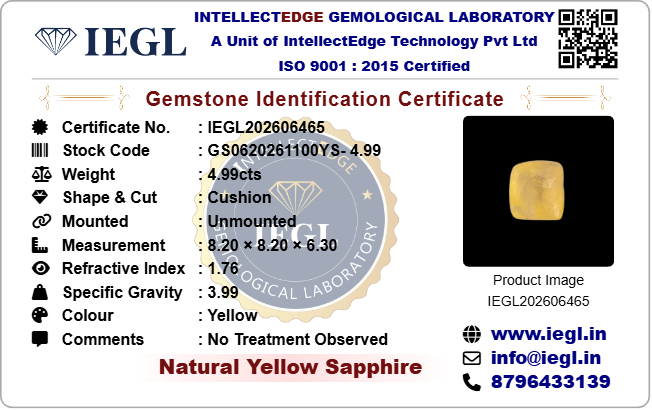 Ceylon Yellow Sapphire - 4.99 Carat