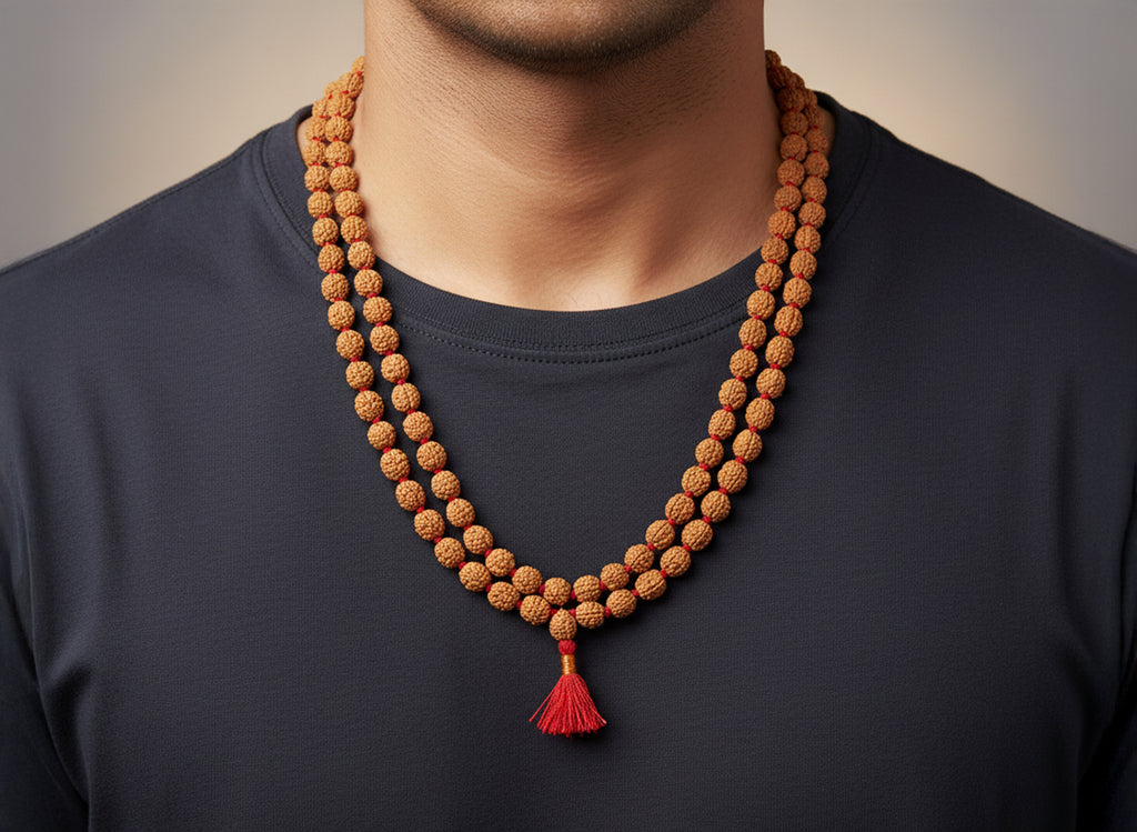 Teen Mukhi Rudraksha Mala (54 Beads)