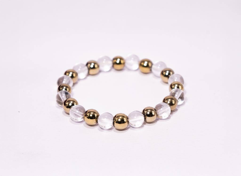 Raj Yog Bracelet (Golden Pyrites & Sphatik)