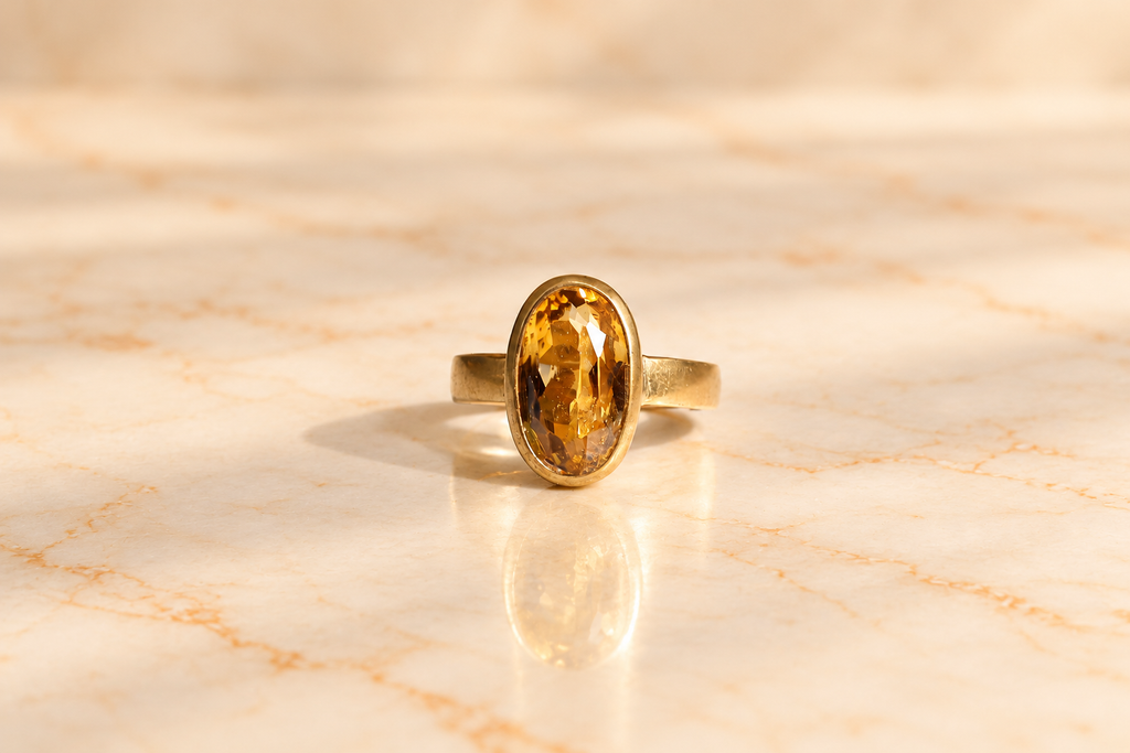 Sunela Citrine Ring (6 to 7 Ratti)