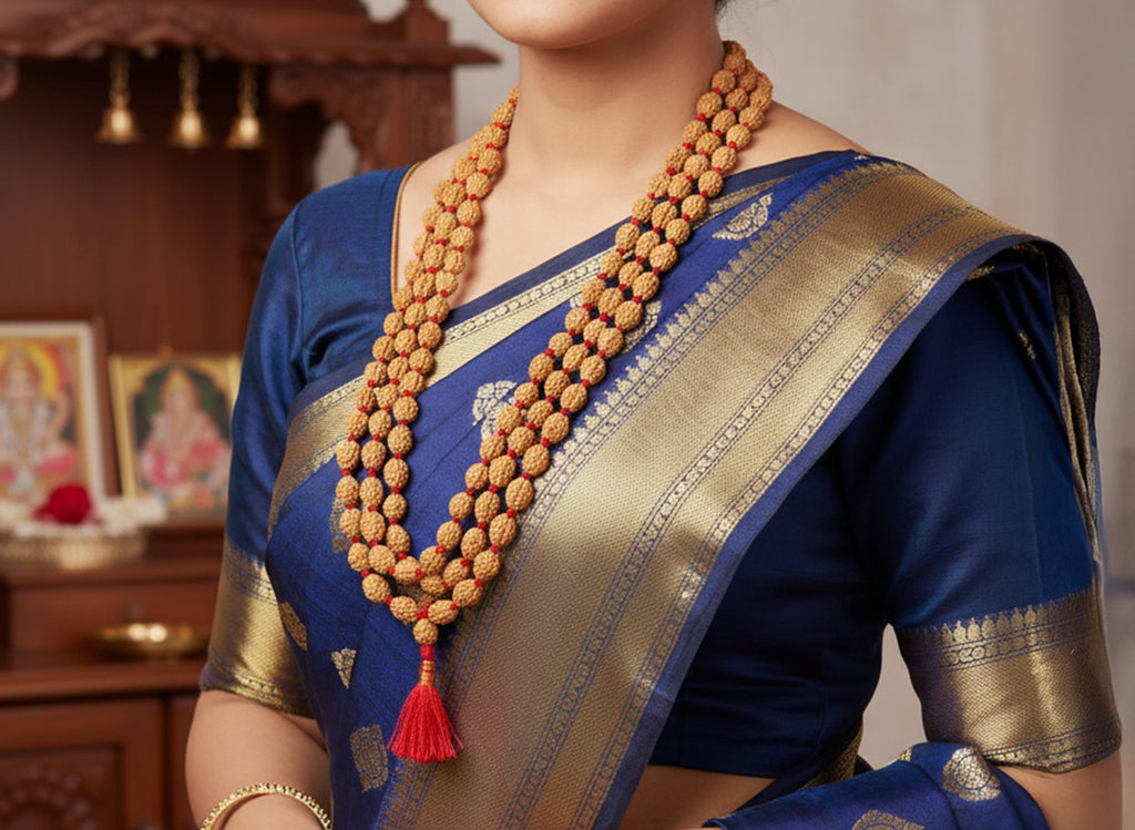 3 Mukhi Rudraksha Mala (108 Beads)