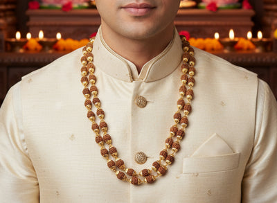 5 Mukhi Rudraksha Mala-Gold Plated