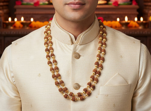 Rudraksha Mala-Gold Plated