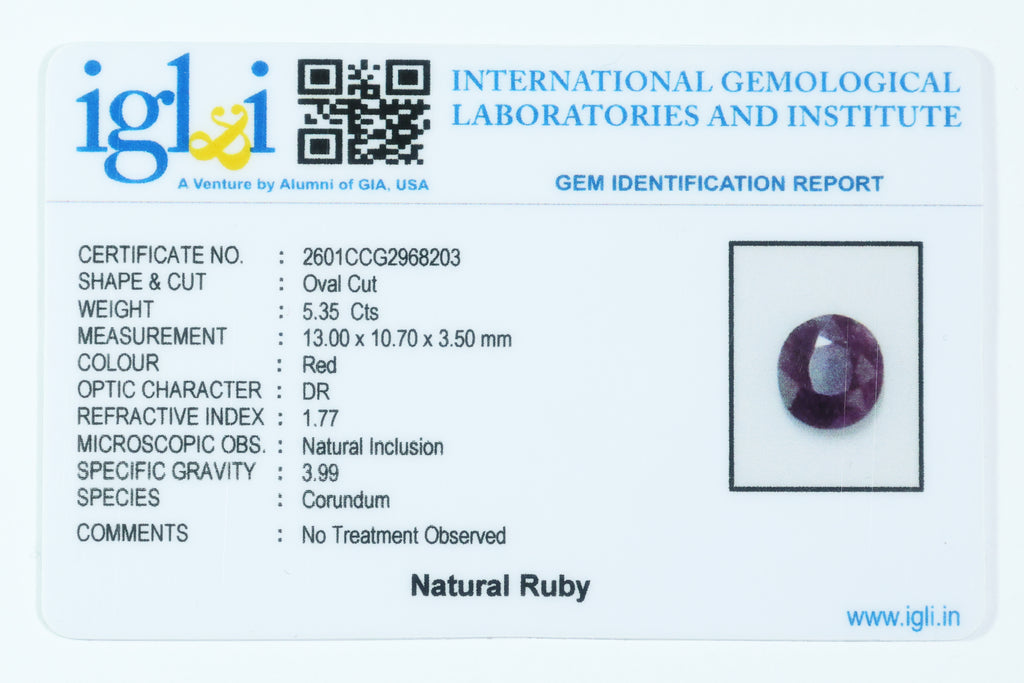 Indian Ruby 5.35 Carat