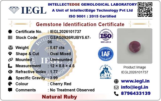 Indian Ruby - 5.67 Carat