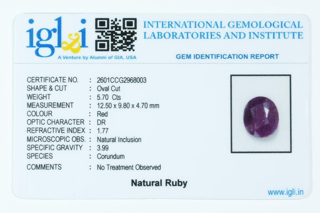 Indian Ruby 5.70 Carat