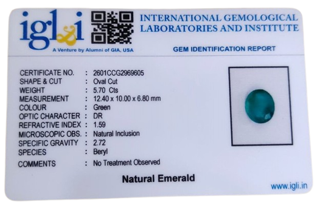 Zambian Emerald 5.7 Carat