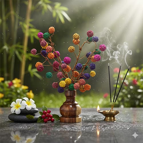 Rudraksha Tree (54 Beads Multicolor)