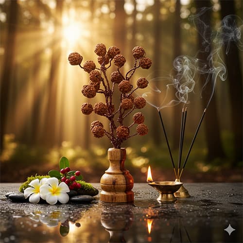 Rudraksha Tree (54 Beads Natural)