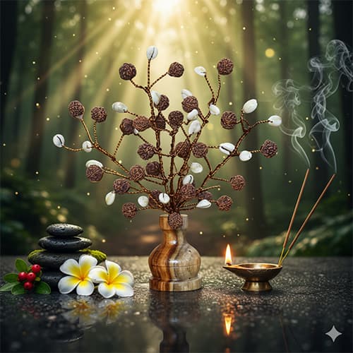 Rudraksha Tree (54 Beads Natural And Kaudi)
