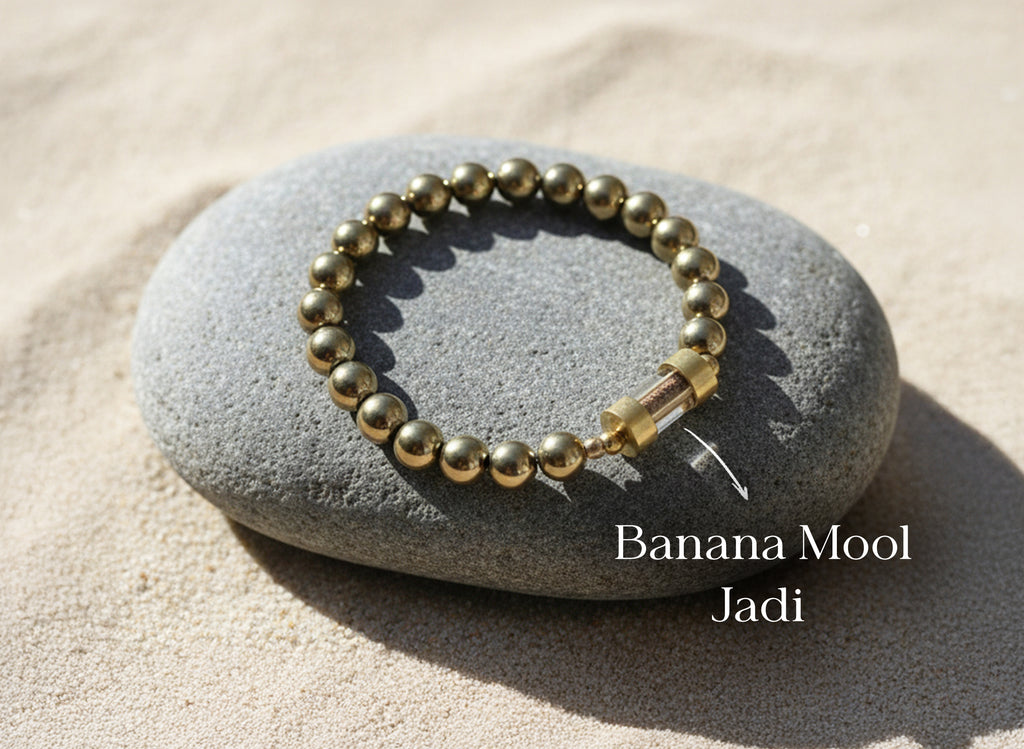 Golden Pyrite Jadi Bracelet
