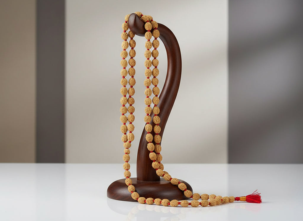Teen Mukhi Rudraksha Mala (54 Beads)