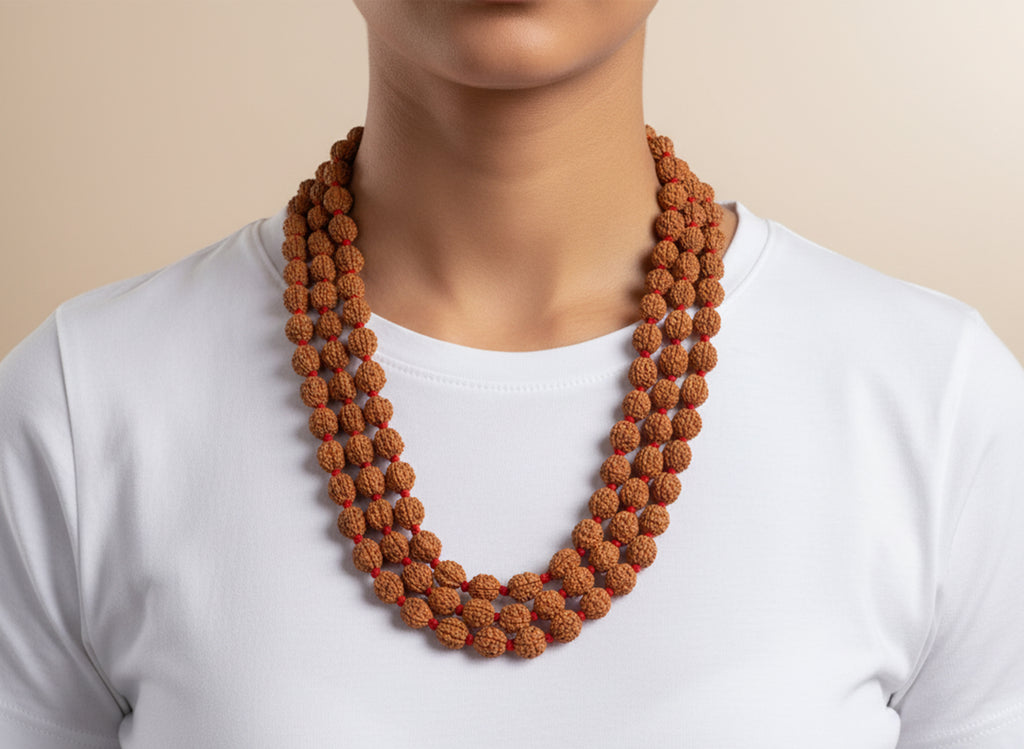 3 Mukhi Rudraksha Mala (108 Beads)