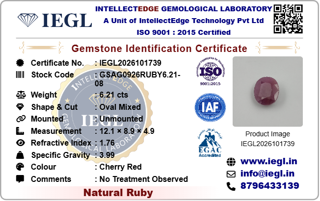 Indian Ruby - 6.21 Carat