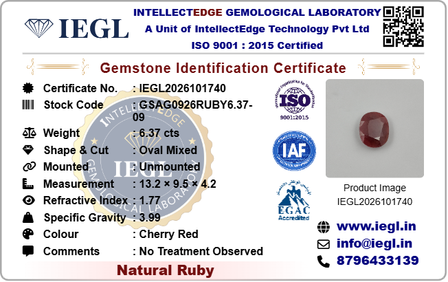 Indian Ruby - 6.37 Carat
