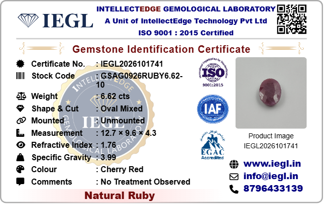 Indian Ruby - 6.62 Carat