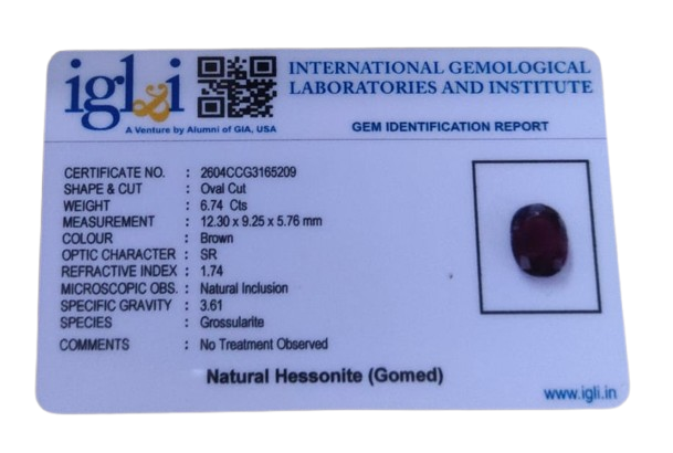 Hessonite - 6.74 Carat