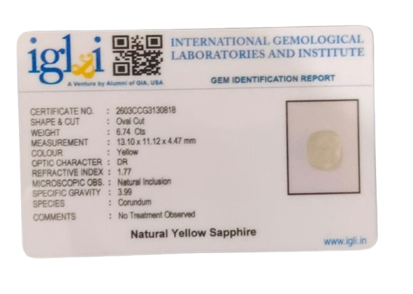 Yellow Sapphire - 6.74 Carat