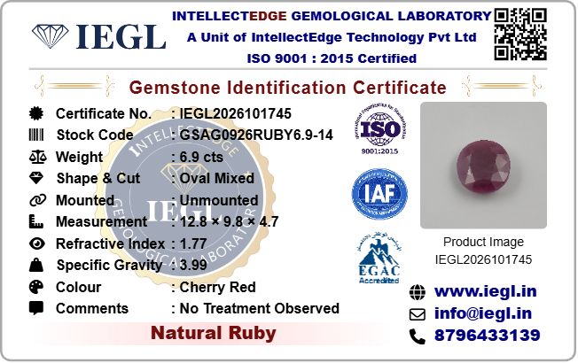 Indian Ruby - 6.90 Carat