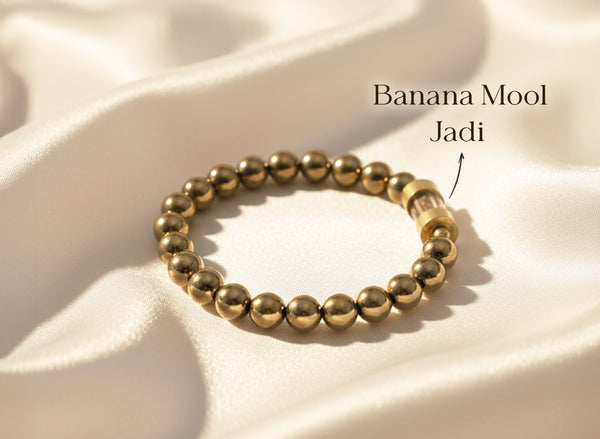 Golden Pyrite Jadi Bracelet