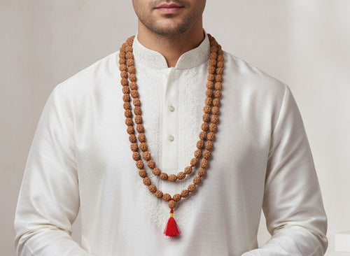 Char Mukhi Rudraksh Mala Beads (108 Beads)