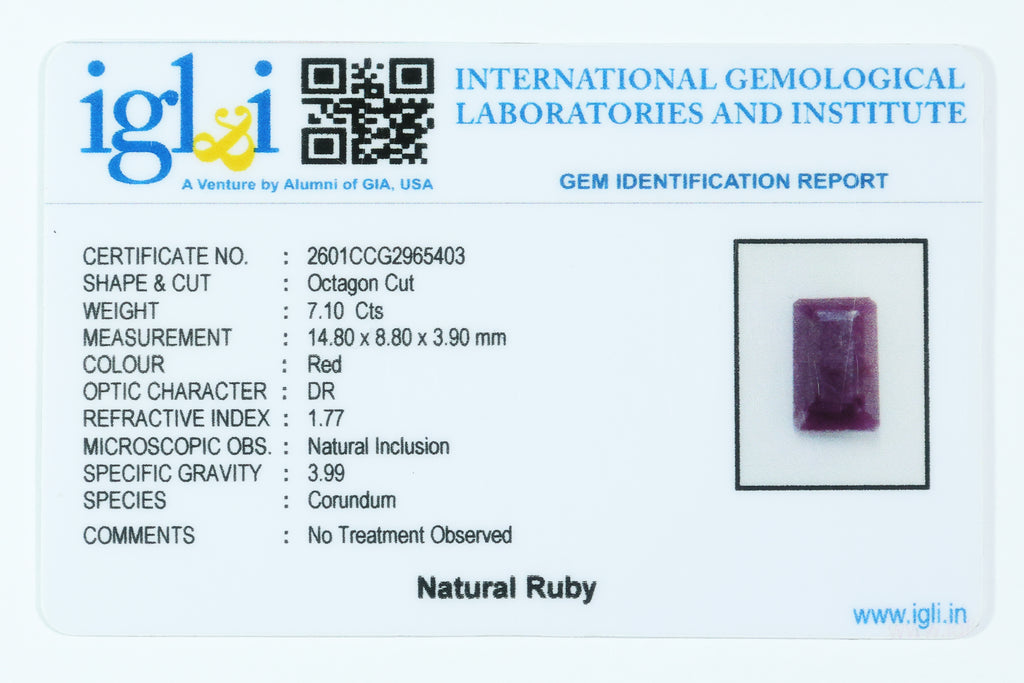 Indian Ruby 7.10 Carat