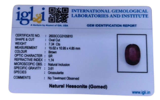 Hessonite - 7.34 Carat