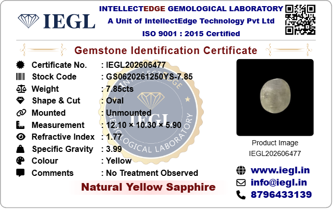 Yellow Sapphire (Ceylon) - 7.85 Carat