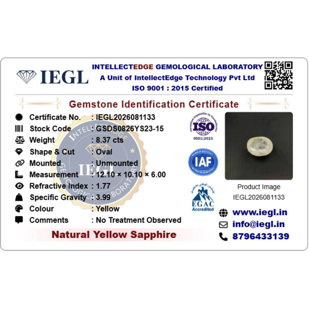 Yellow Sapphire - 8.37 Carat