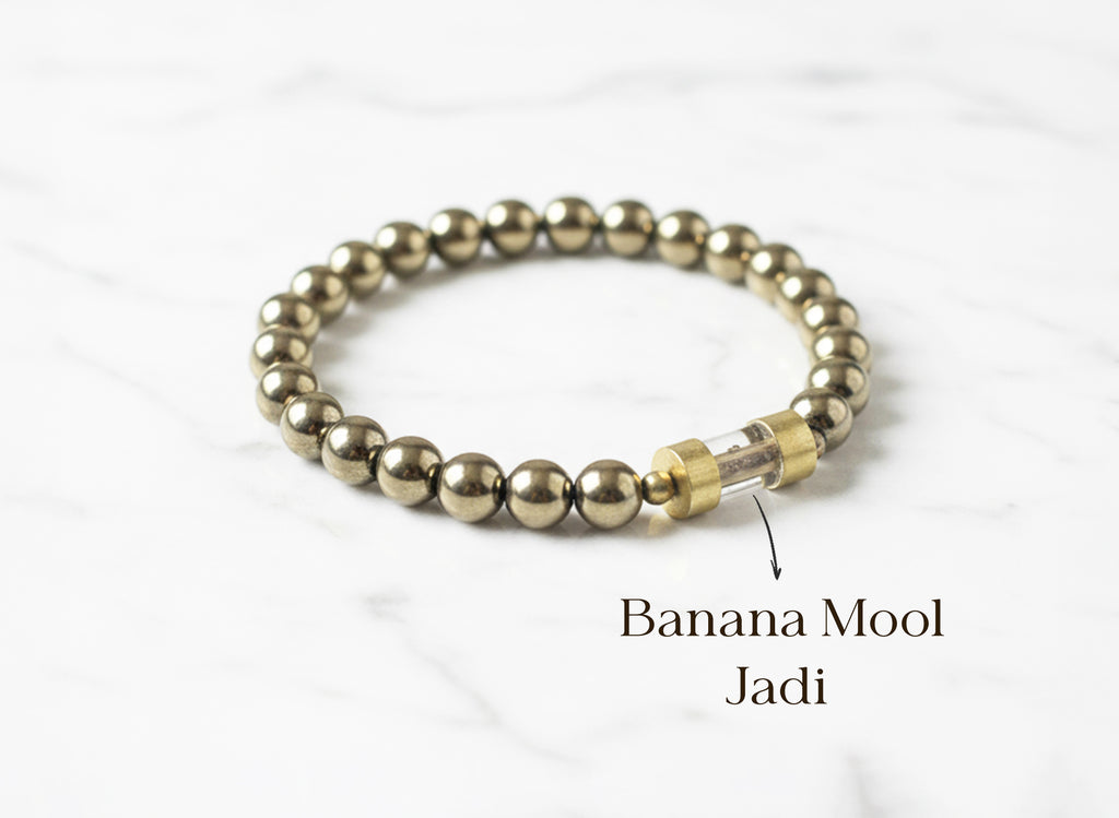 Golden Pyrite Jadi Bracelet