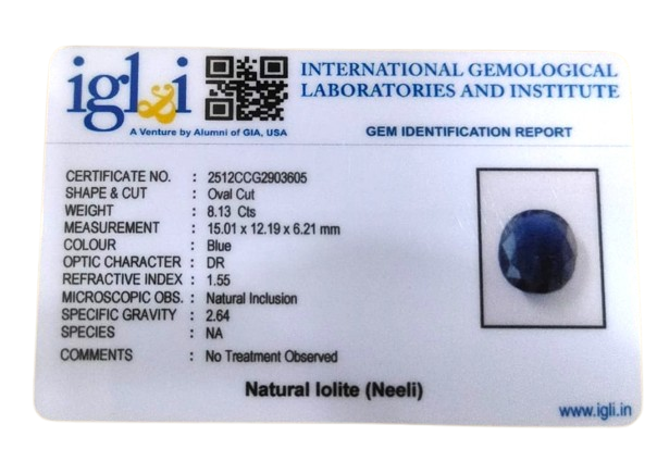 Iolite (Neeli) - 8.13 Carat