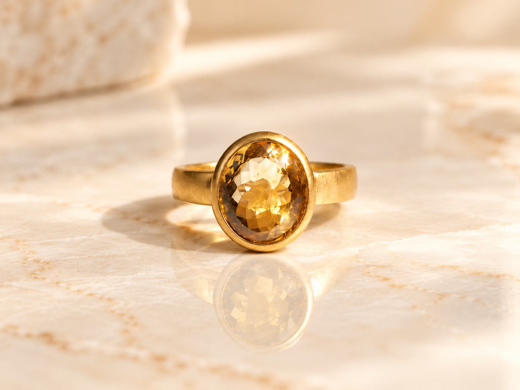 Sunela Citrine Ring (6 to 7 Ratti)