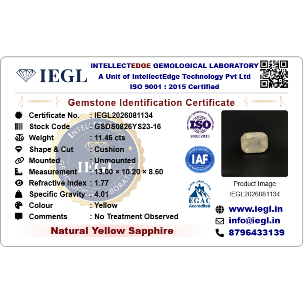 Yellow Sapphire - 11.46 Carat